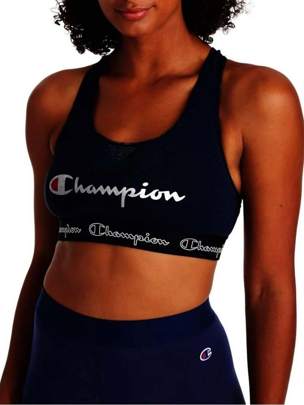 Champion Women’s The Authentic Graphic Logo Athletic Sports Bra - Black Size S